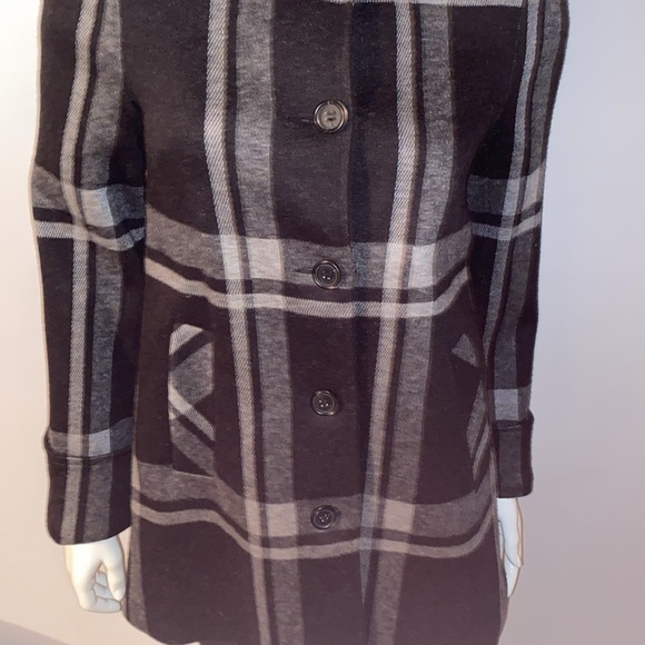 Beautiful black and gray Burberry print wool jacket, Chinese style collar - Picture 5 of 7